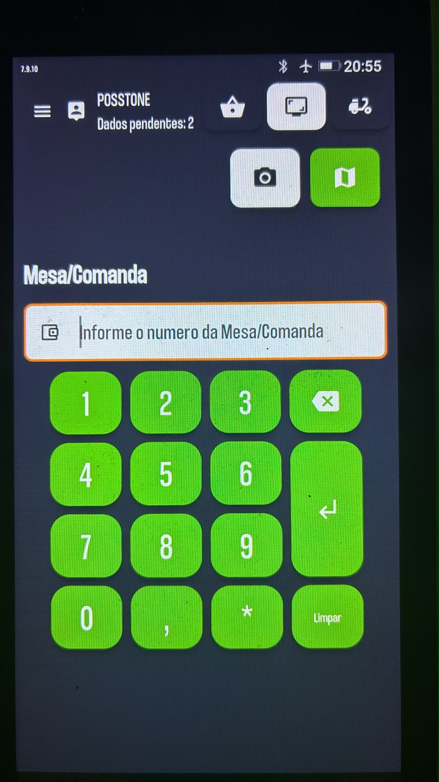 POS móvel para informar mesa ou comanda